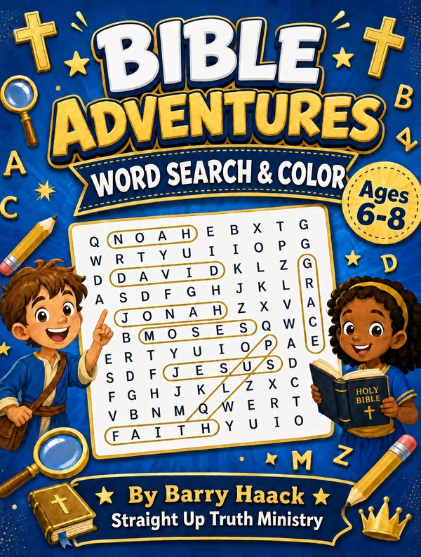 Bible Adventures Word Search and Color, Ages 6 to 8, cover